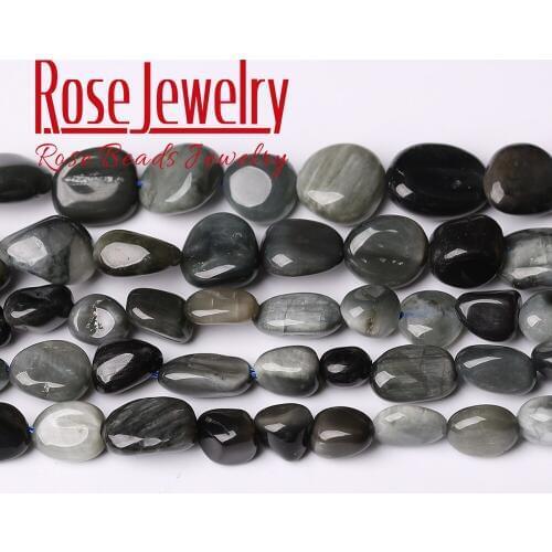 Wholesale 6-8mm Natural Irregular Hawk Eye Stone Beads Loose Spacer Beads For Jewelry Making DIY Bracelet Necklace 15" Strand