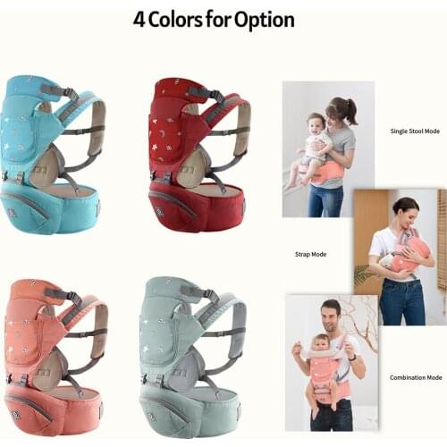 3-in-1 Baby Carrier with Hip Seat Lumbar Support Waist Stool for 0-36 Months Newborn Toddlers Ergonomic Design with Waist Bag