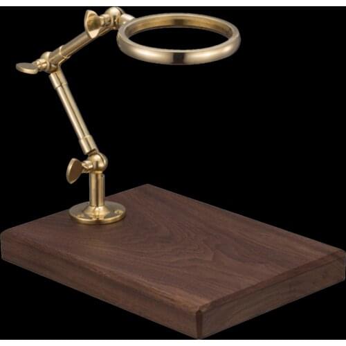 Brass Frame Coffee Rack Filter Cup Holder Tea Filter Drop Bracket Adjustable Height Solid Wood Base