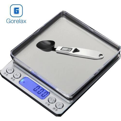 Portable Kitchen Scales, Measuring Balance Gram LCD Electronic Digital Weight Spoon Scale, Food Diet Postal Scale Libra 3kg/300g
