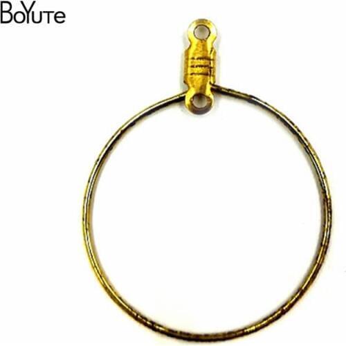 BoYuTe 50Pcs 25MM Metal Steel Stainless Round Wire Accessories Earring Hoops for Jewelry Making