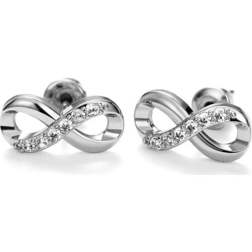 Huitan Delicate Girls Stud Earrings with Shiny CZ Stone Wedding Earring for Women Fashion Jewelry Valentines Day Fancy Gift