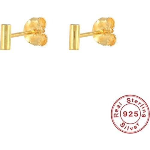 Aide 925 Sterling Silver Small Stud Earrings For Women Bling Mini Gold Piercing Earring Jewelry Pendientes Brincos Joyero Gifts