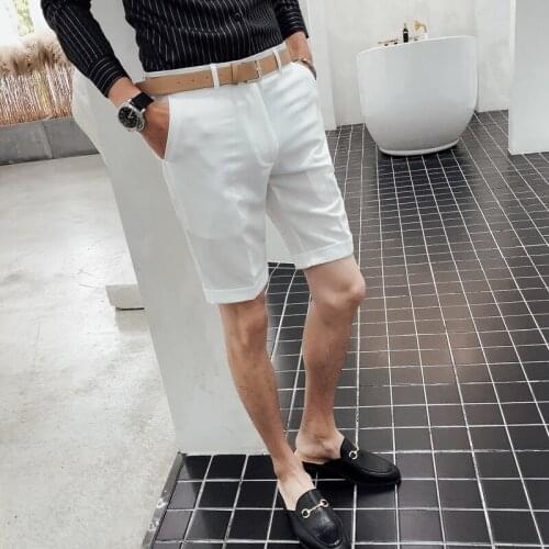 Ropa Hombre Men Clothing Short Masculino 2020 Summer Casual Solid Mens Beach Cotton Slim Fit Male Shorts Homm