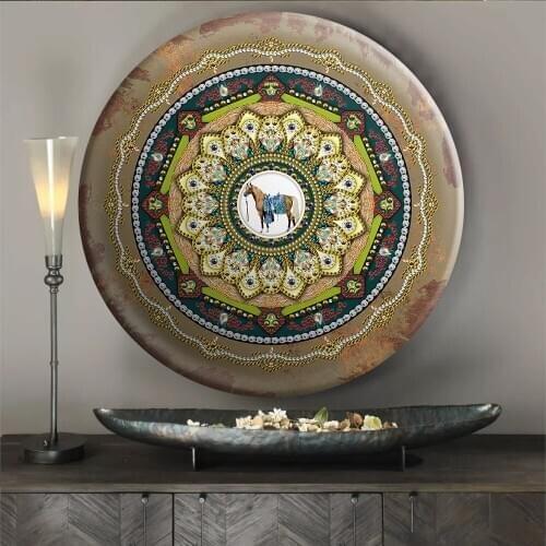 Flower Horse 5D Diamond Painting Set Diamond Mosaic Embroidery Cross Stitch Round Tin Painting With Diamond DIY Craft Home Decor