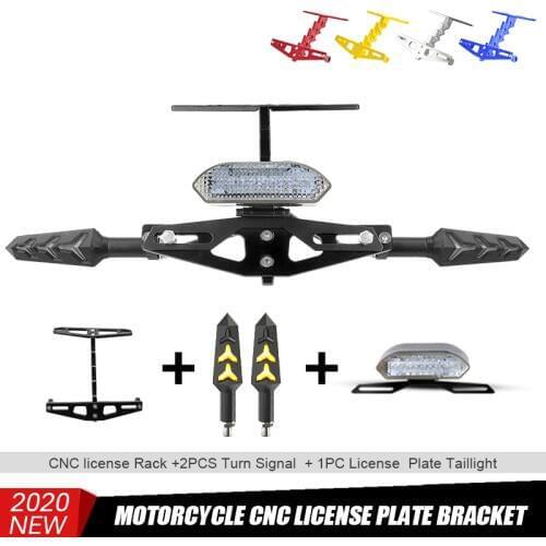 DERI Universal CNC Aluminum Motorcycle Rear License Number Plate Mount Holder Bracket For Honda for Kawasaki for YAMAHA for BMW
