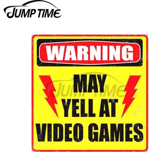 Jump Time 13 x 10.9cm Gamer Warning Creative Car Sticker Cartoon Decal Bumper Scratch-proof Vinyl Material Motorcycle Decoration
