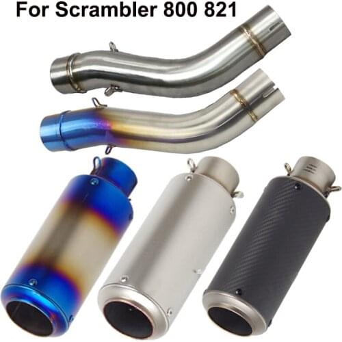 Motorcycle Exhaust Full Stystem Mid Link Pipe with Motorbike for Laser Muffler For DUCATI Scrambler 800 821 With DB Killer