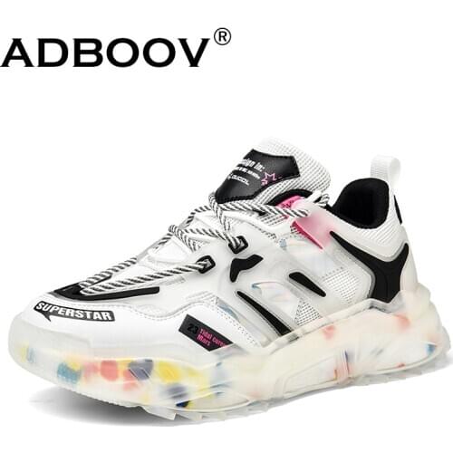 ADBOOV New High Fashion Sneakers Men Double Layers Sole Street Casual Shoes Men Trainers