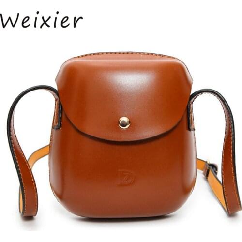 WEIXIER Women Bag Trending Personality Retro Mini Shoulder Round Bag Lovely Leisure Saddle Bag Messenger Bag Pack Hot Sale ZK-09