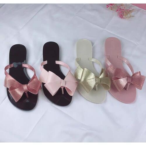Melissa Harmonic Bow Adulto Women Jelly Shoes Flat Slippers Sandals 2021 New Women Jelly Flip Flop Melissa Bow Shoes Woman