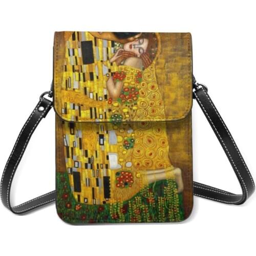 Women Crossbody Bags Mini Phone Bag Gustav Klimt Kiss Small Female Shoulder Bags Ladies Messenger Bag