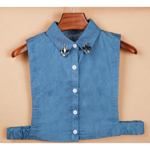 Female fake collar geometric decoration cotton beads embroidered temperament fake collar shirt shawl fake scarf