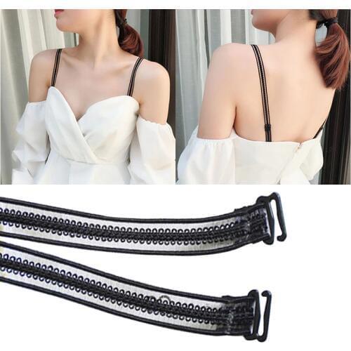 1pair Invisible Hollowed Lace Flower Double Shoulder Straps Antiskid Novel Bra Shoulder Strap Casual Bra Straps