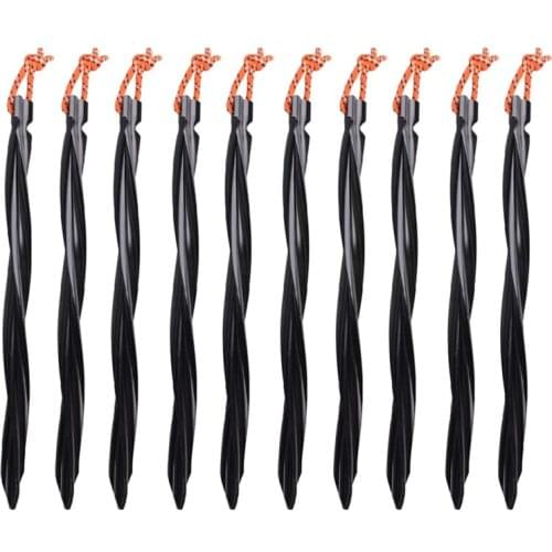 10pc 25cm Aluminum alloy Spiral Tent Pegs with Rope Heavy Duty Tent Accessorie For Stake Camping Hiking Equipment Outdoor Travel