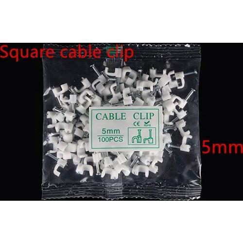 100pcs/bag 5mm square steel nail Cable Clamp Cable Clamp with Nail F