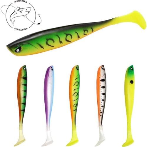 13cm/10g Artificial PVC Rubber Soft Bait Bass With Sharp Hooks Waterproof 3D Simulation Eyes Back Groove Rainbow Bionic Bait