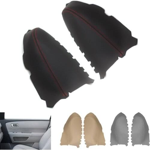 2pcs Car Front Door Handle Armrest Panel Microfiber Leather Cover Interior Trim For Honda Pilot 2009 2010 2011 2012 2013