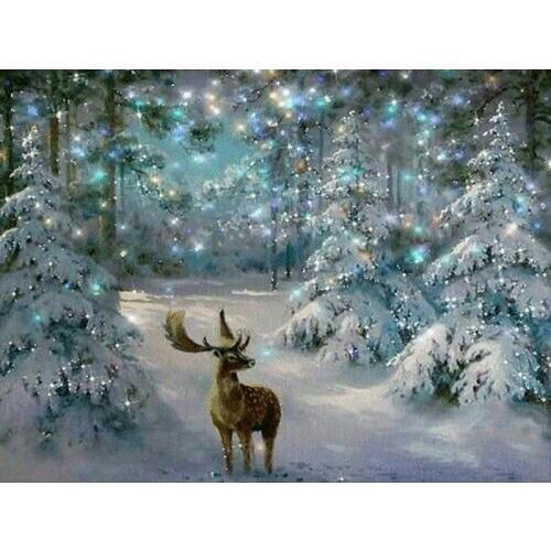 5D DIY Diamond Painting Forest Deer DDiamond Embroidery Full Cross Stitch Needlework Rhinestone Mosaic Home Decor Handmade Gift