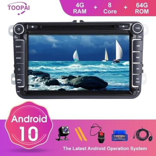 TOOPAI Android 10 Car Multimedia Player For VW/Volkswagen/Golf/Polo/Tiguan/Passat/Skoda/Octavia Auto Radio GPS Navigation SWC