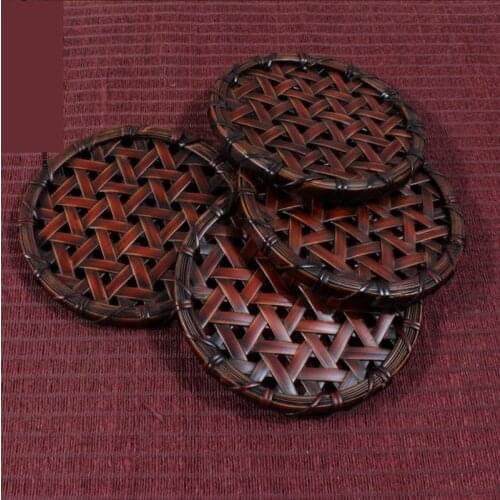 Bamboo coasters insulation mats table mats bamboo mats anti-scalding mats fair coasters tea ceremony Archaize style