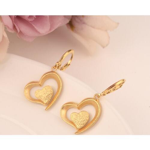 Bangrui Heart Earring For Girls/Ladies Birthday Gift Trendy Gold Color Engagement /Wedding Bands Promise Earring