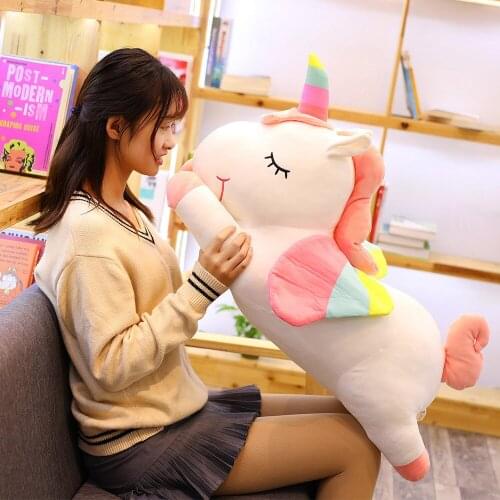 Big Plush Unicorn Toys Soft Stuffed Plush Doll Unicorn with Wings Soft Pillow Girl Birthday Gift Licorne