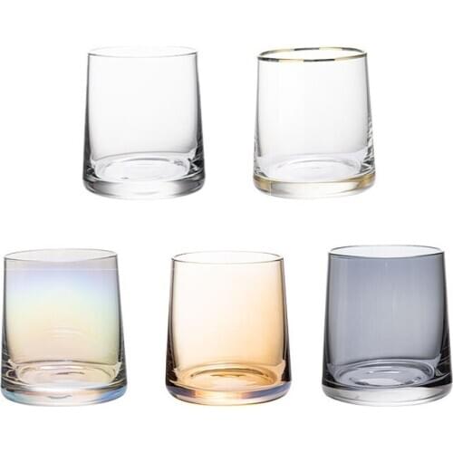 Borosilicate Whisky Wineglass 5 Color Transparent Wine Drinking Glasses Mug Cup for Drinking Water For Bar Home