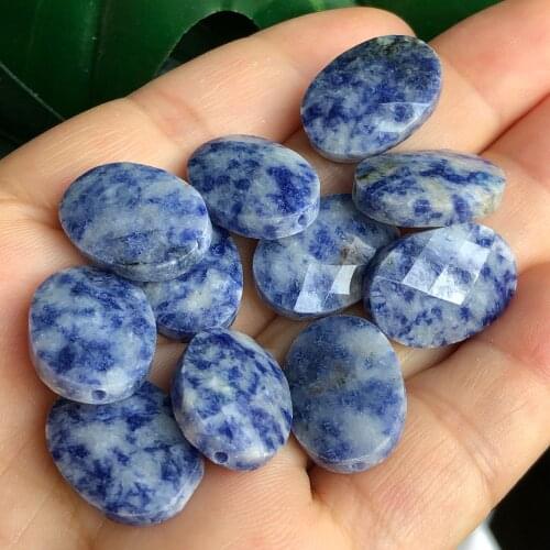 13x18mm Natural Oval Blue Sodalite Stone Beads Faceted Flat Round Loose Spacer Beads For Jewelry Making Diy Bracelet Accessories