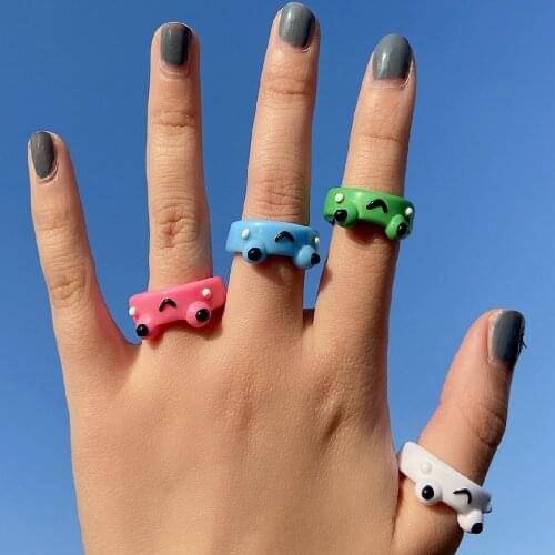 Cosysail New Cute Frog Chick Resin Acrylic Ring for Female Girl Y2K Simple Animal Aesthetic Couple Jewelry Friendship Gifts 2021