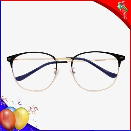 Computer Anti Blue Light Glasses Women Men Anti Radiation Fatigue Protection Blocking Ray Glasses Alloy Round Frame Glasses