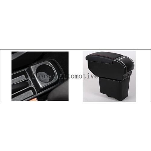 Storage Box Center Console Leather Cup Holder Dual Layer Armrest Arm Rest For Volkswagen Polo 9N 02-2009 2005 2006 2007 2008