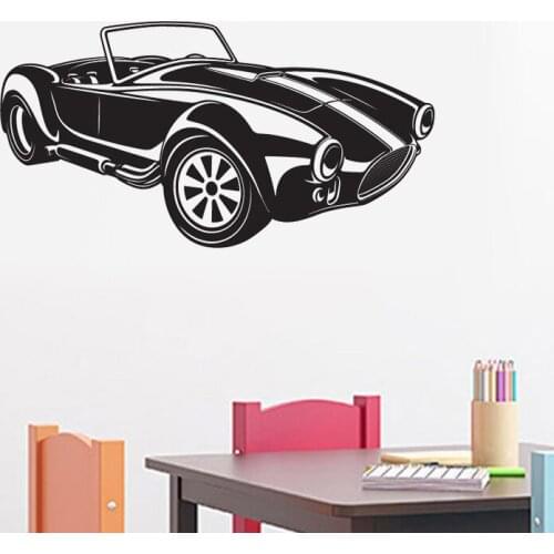 Creative Car Wall Decal Retro Car Poster Vinyl Window Stickers Nursery Kids Boys Bedroom Garage Home Decoration Wallpaper