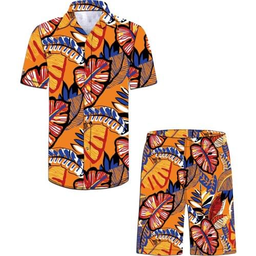 Summer Hawaiian Shirts And Shorts Men Leisure Suit Clothes Beach Sets Vocation Wears