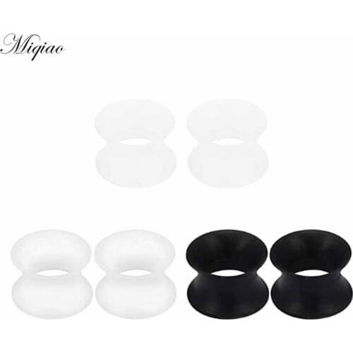 Miqiao 2pcs New Personalized Silicone Hollow Ear Expander Exquisite Human Body Piercing Jewelry