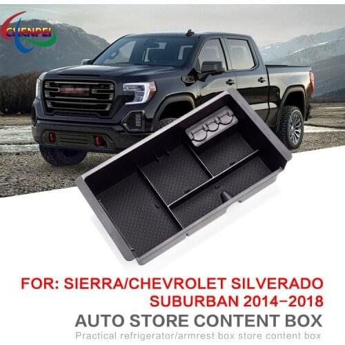 For Chevrolet Sierra Silverado Suburban 2014-2018 Modified Storage Box Central Armrest Box Storage Box Car Accessories