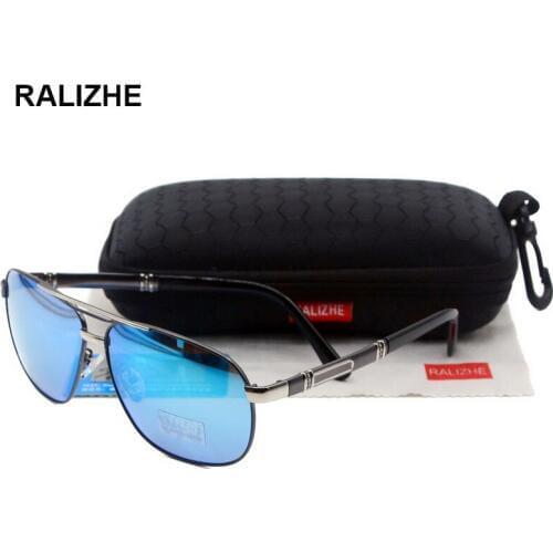 RALIZHE Top Quality New Retro Vintage Mens HD Polarized Sunglasses Exclusive Design Metal Outdoor Sun Glasses Eyewear UV400