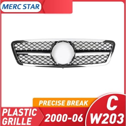W203 C63 galvanized grating for CLASS C, C200, C250, C300, sporting appearance, with emblem