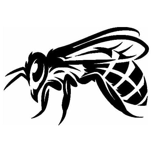 Black/Silver Original Beautiful Delicate Honey Stick Bee Vinyl Decal Cool Car Sticker 14.2M*9.6CM