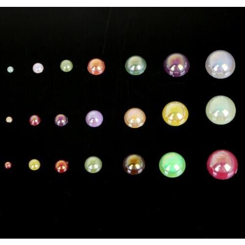 8mm White Ivory ABS No Hole Half Round Beads Flat-back For DIY Craft Jewelry Charm Making Nail Art Phone Decoration Accessories