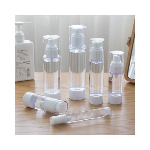 15ml 30ml 50ml 80ml 100ml Empty Serum Bottles Vacuum Pump Bottles AS Plastic Lotion Sub-Bottling With PP Cream Airless Bottl
