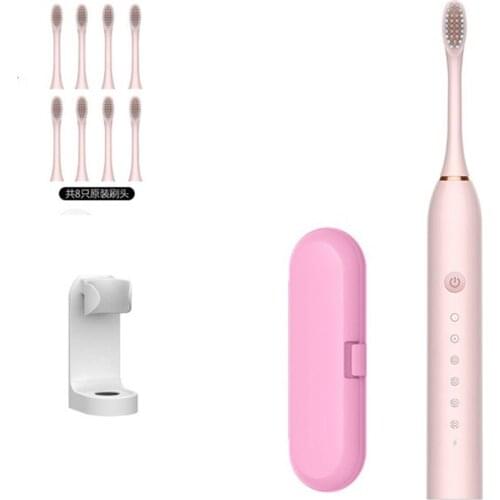 Ultrasonic Electric Toothbrush Adult Timer Brush 6 Modes USB Rechargeable IPX7 Tooth Brush Replacement Heads Set