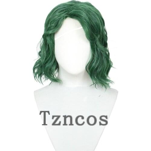 Tzncos Zed Wig Dark Green Short Wigs Heat Resistant Synthetic Hair