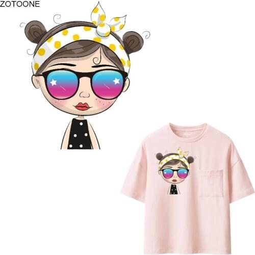 ZOTOONE Lovely Girl Bow Patches Iron on Patch for Clothing Cute Stickers for Kids Heat Transfers Applications DIY Appliques G