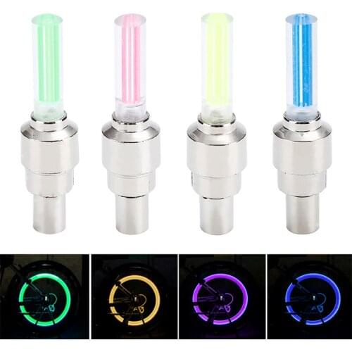 Bike Bicycle Light Fluorescent Stick Hot Wheel Valve Light LED Light Spoke Flashing Lamp Mountain Road Bicycle Waterproof Wheel