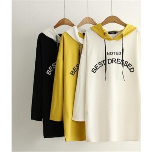 New Autumn Cotton V Neck Letter Casual Pullovers Long Sleeve Sweatshirt Women Loose Shirts Black White Yellow Big Size Clothes