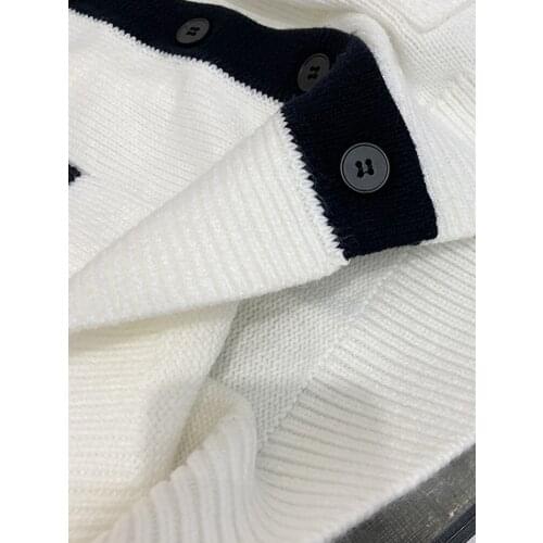 2021 Spring and Summer College Style Contrast Color Edge V-neck Long-sleeved Casual Knitted Cardigan Jacket