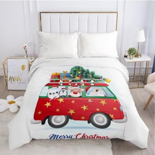 1pc Children Cartoon Duvet cover Quilt/Blanket/Comfortable Case 140x200 Single Size Cute Bedding for child kids Christmas car