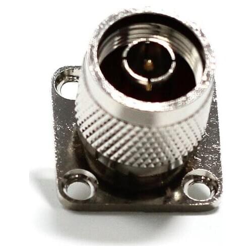 1pc N Male Plug RF Coax Connector solder cup Cable 4-hole panel mount Nickelplated NEW wholesale