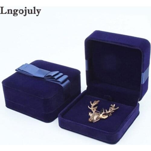 Wholesale Jewelry Brooch Packaging Box In Multiple Colour Velvet Square Packaging For Brooch Gift Box 10 Pieces